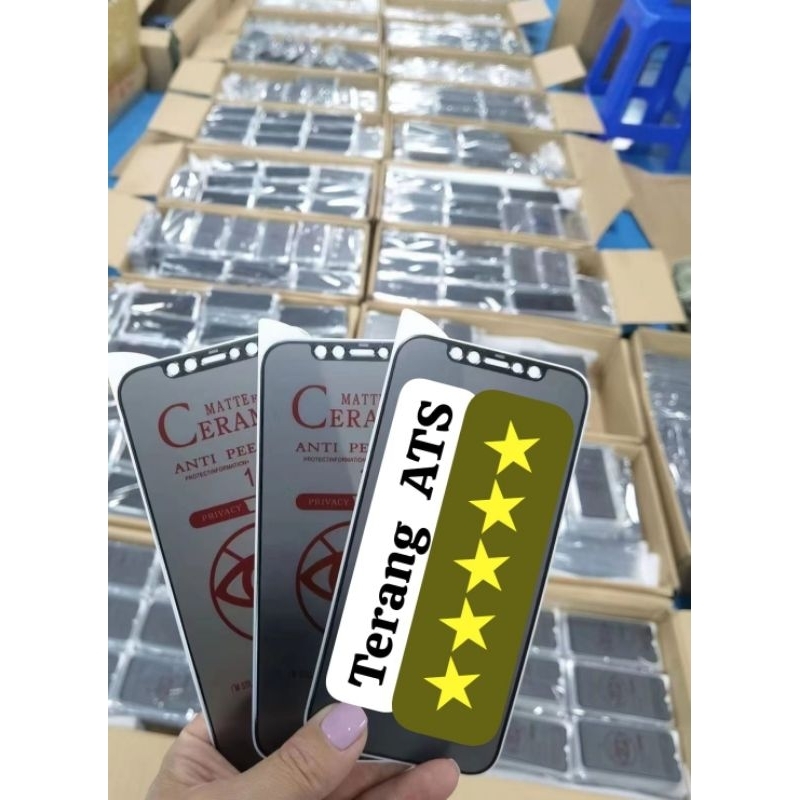 Anti Gores Spy Samsung All Tipe , Melindungi Layar Handphone Depan , Tempered Glass Matte Film Ceramic 100% Security Anti-Peeping Film Privacy 100% Security Privacy Security , Matte Film Ceramic Privacy Anti-Spy Anti-Pecah Melindungi Layar Hp Handphone