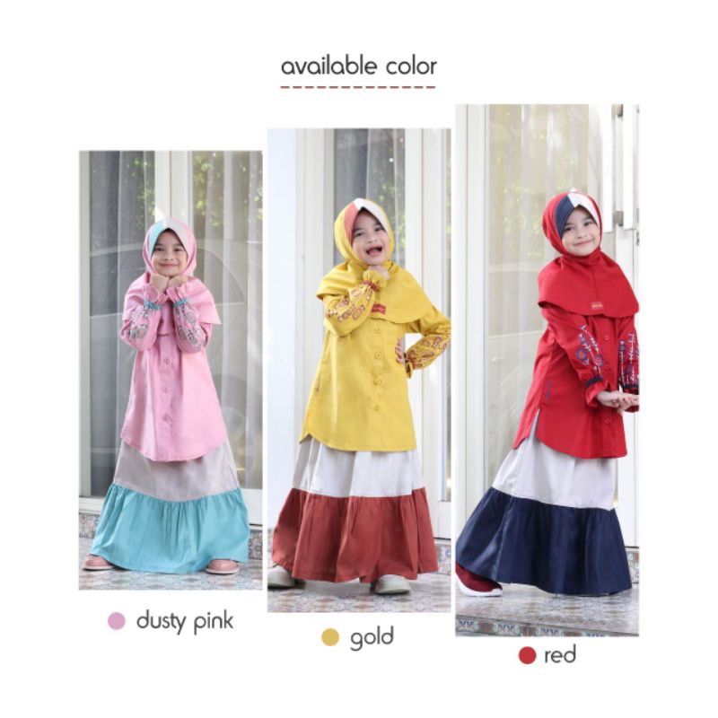 (PART 1) baju muslim anak setelan rok anak perempuan rumah dannis collection SRAPL0403 | 0403