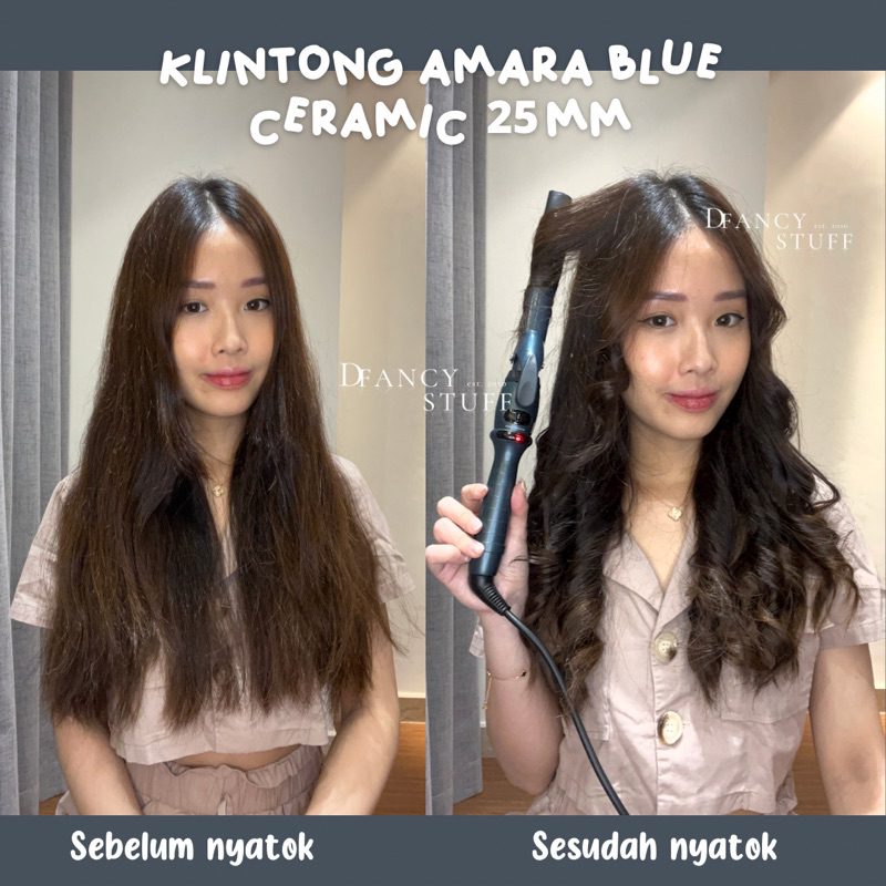 Klintong Amara Blue Ceramic 25mm 31mm Original - Catokan Curly