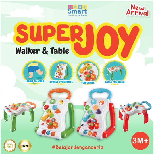 Bebe Smart  Super Joy Walker &amp; Table / Alat Bantu Belajar Bayi