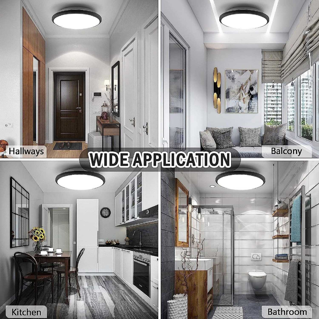 Lampu Plafon LED Stepless Dimming Lampu LED Hemat Energi Desain Minimalis Material Akrilik Cahaya Terang