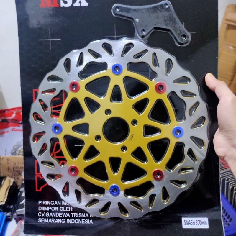 Piringan Cakram Depan Lebar Plus Breket 300mm Suzuki Smash Shogun 125 Model PSM KTC
