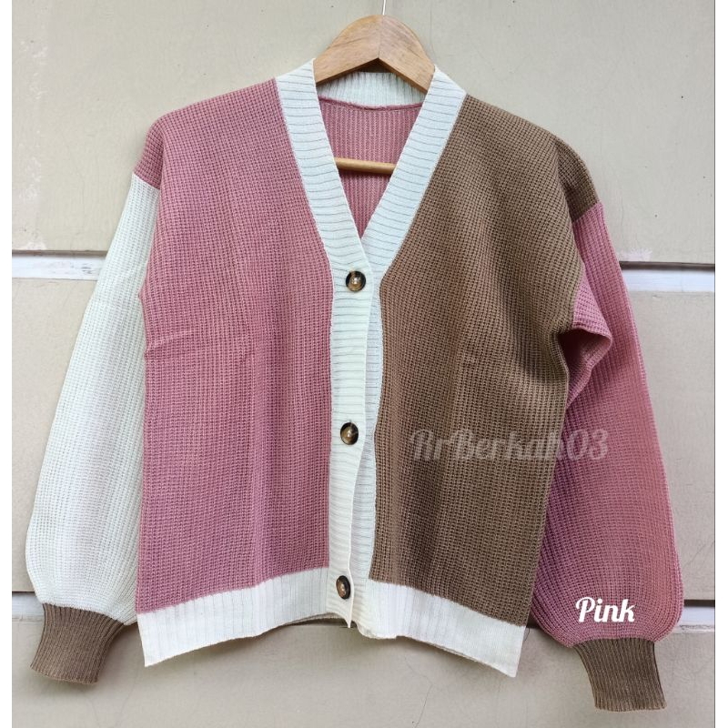 CANDY Crop Cardigan Combi 3 Tone