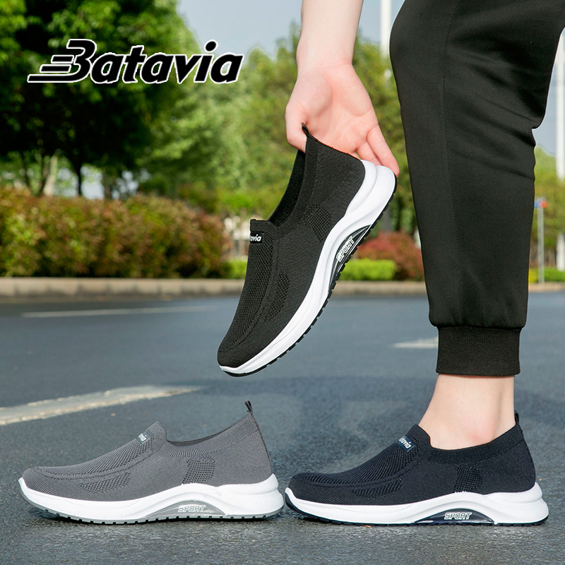 Batavia 2023 Baru Pria Sepatu Rajutan Bernapas Olahraga Sepatu Fashion Sepatu Olahraga Kasual Pria Jogging Sepatu Pria Dewasa sepatu sepatu pria sepatu cowo sepatu cowo sepatu pria sepatu pria ringan B26