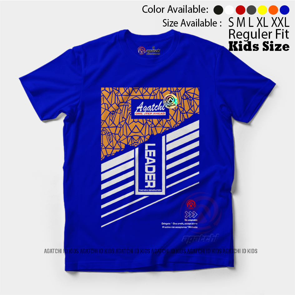 Baju Kaos Atasan Distro Anak Laki - Laki Agatchi Motif Leader - Agatchi Leader