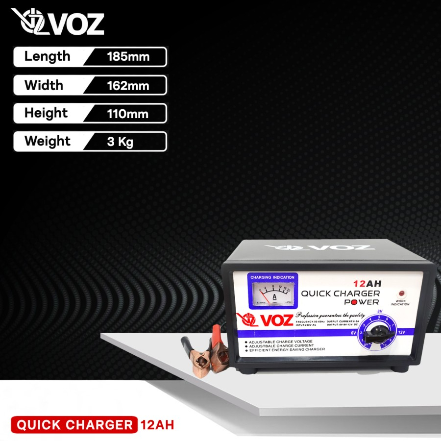 Voz Charger Aki 12A | Charger Aki Motor | Charger Aki