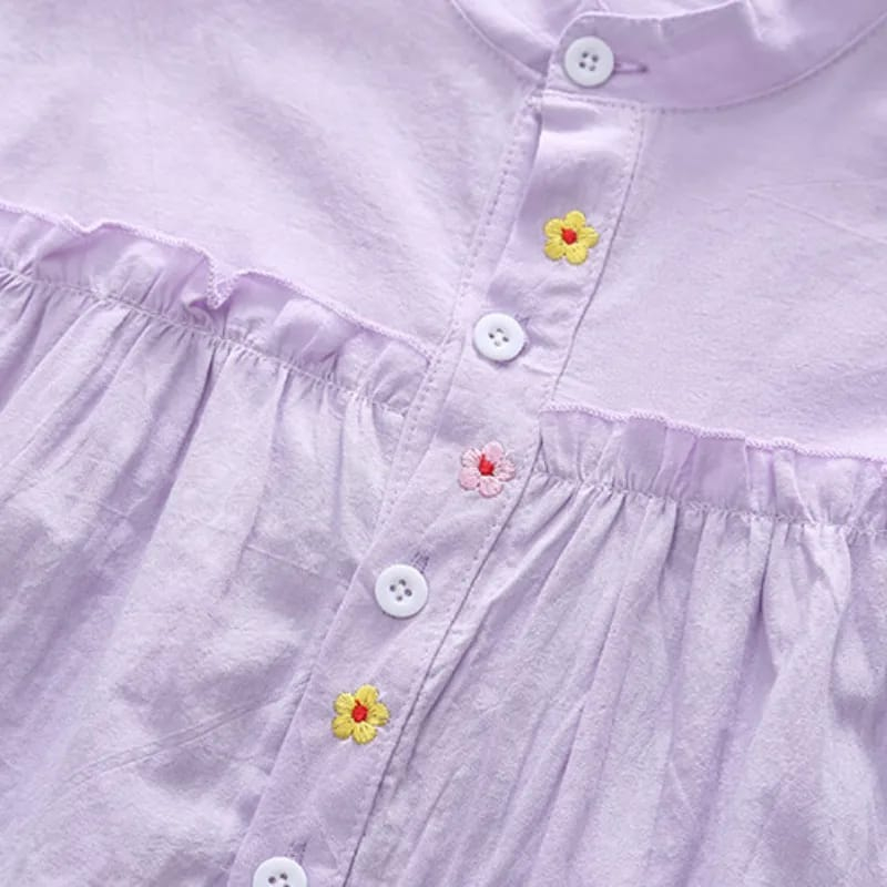 Setelan lengan panjang baju anak perempuan polos warna white, purple dan oren usia 6 bulan - 5 tahun ala korea premium import