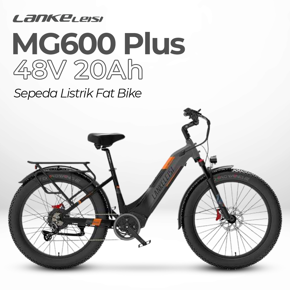 Lankeleisi Sepeda Listrik Fat Bike Tire 26x4 Inch 48V 20Ah with Saddle - MG600 Plus - Black