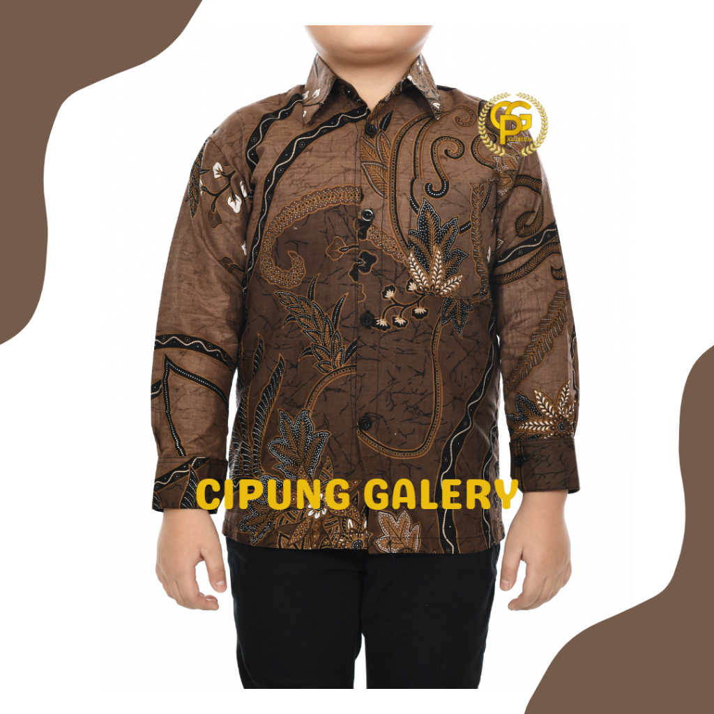 BATIK ANAK 2-15 TAHUN MOTIF MANGGAR MELATI COKLAT