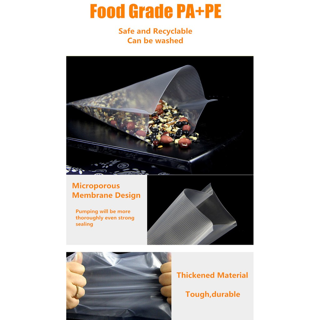 PLASTIK VACUUM SEALER EMBOSED BPA FREE - FOOD GRADE - VACCUM