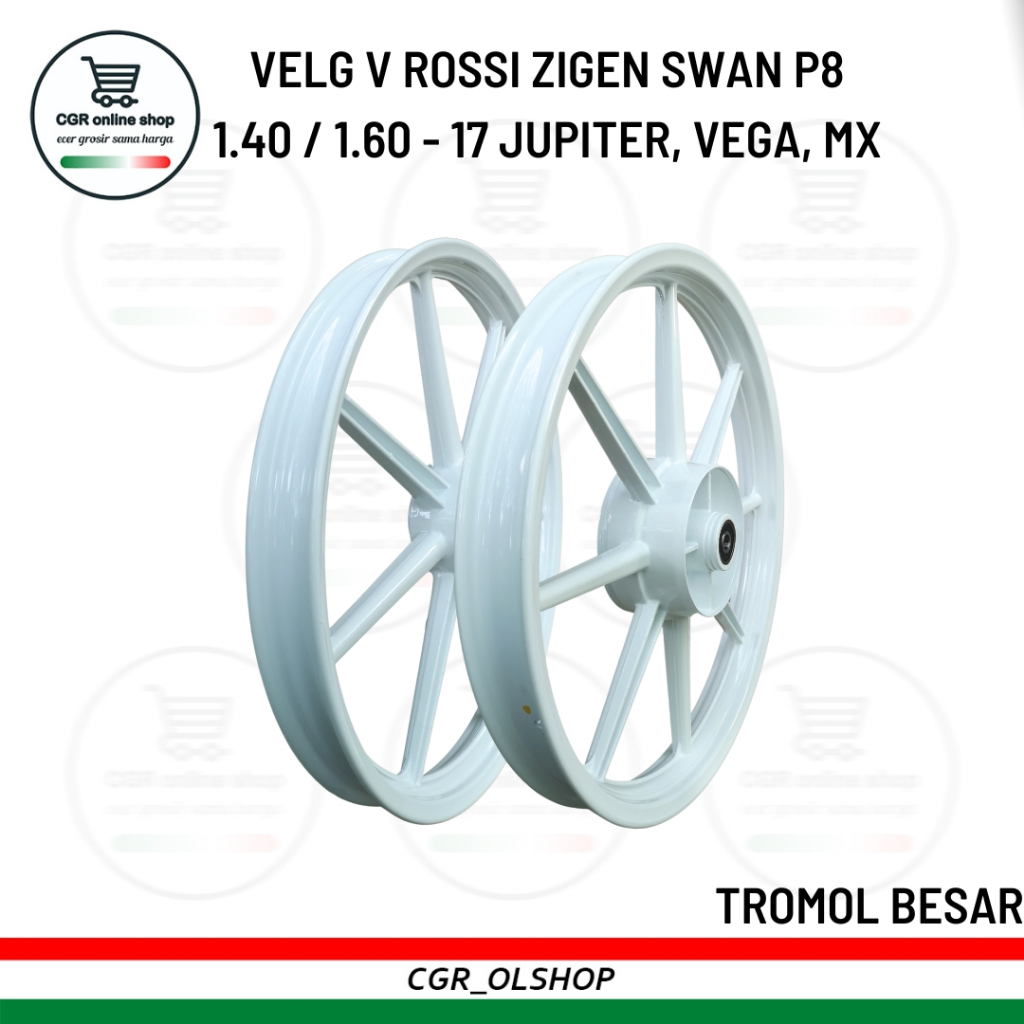 Velg Rossi Palang 8 Putih Jupiter Mx Old Jupiter Z1 140/160-17 Tromol Besar