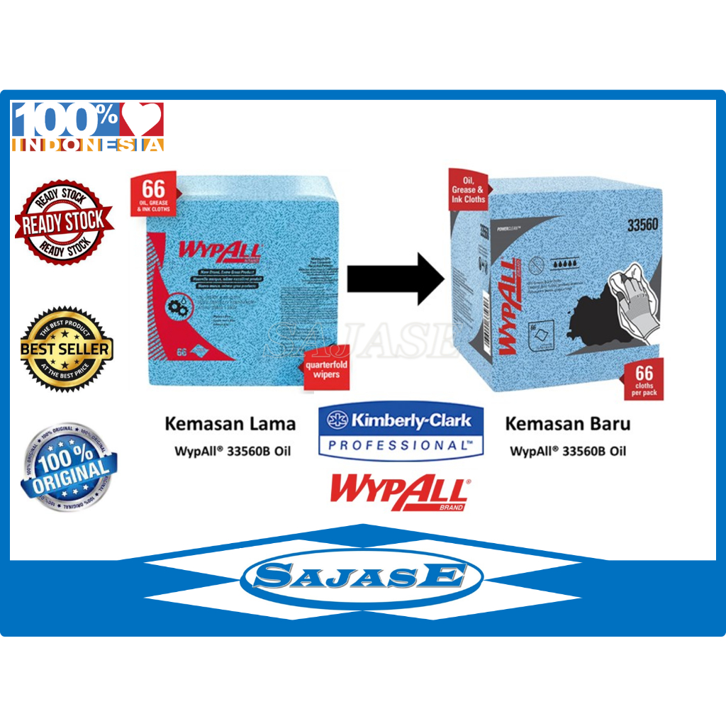 Wypall Tisu Kimtech Blue Kimtex Prep* 33560A Kimtex Wipes Harga 1 Pack 66 Lembar