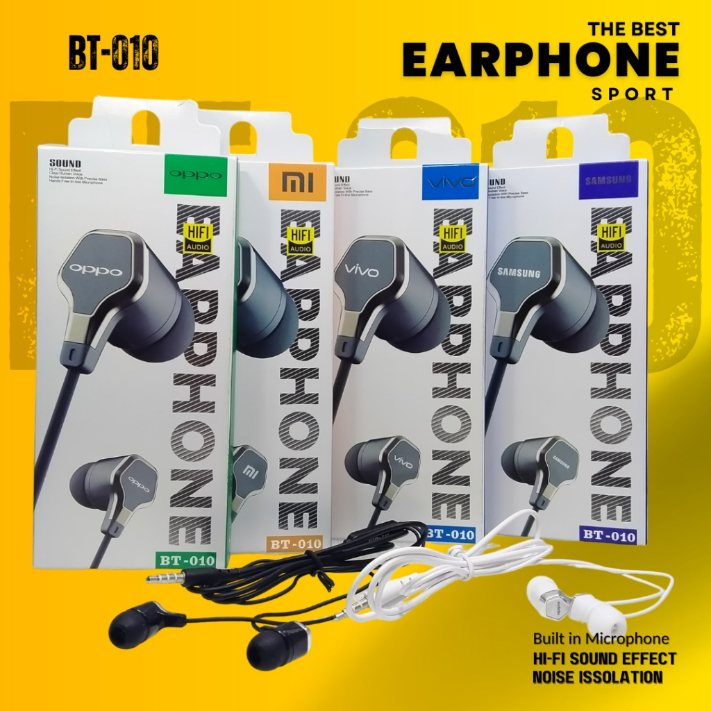 HANDSFREE MURAH BISA UNTUK XIAOMI OPPO SAMSUNG VIVO  BT-09 BT-10 EARPHONE HEADSET UNIVERSAL 3.5mm