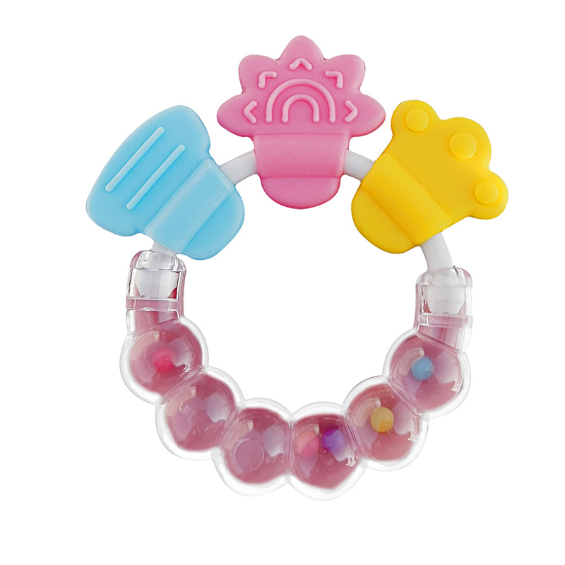 [BIG SALE] HANDBELL TEETHER/ Mainan gigitan bayi Mainan Rattle Genggam Bayi Gigitan Empeng Buah Plastik Dengan Teether Gelatin Gigitan bayi teether