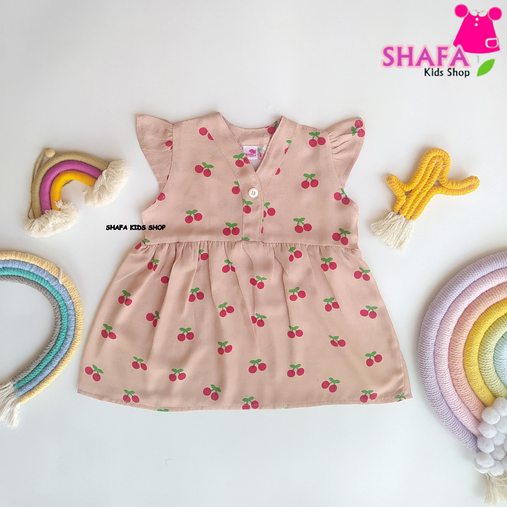 DRESS BAYI PEREMPUAN USIA 3-18 BULAN RAYON VISCOSE / BAJU BAYI PEREMPUAN / BAJU DRESS ANAK / PREMIUM / SHAFA KIDS SHOP PLS-002