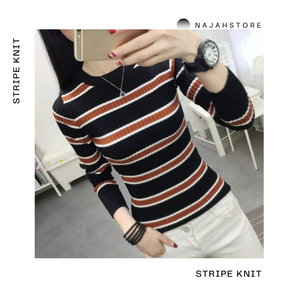 najahstore Stripe inner sweater knit