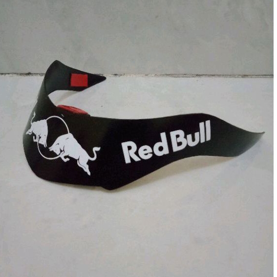 spoiler helm KYT di maru motif red bull putih
