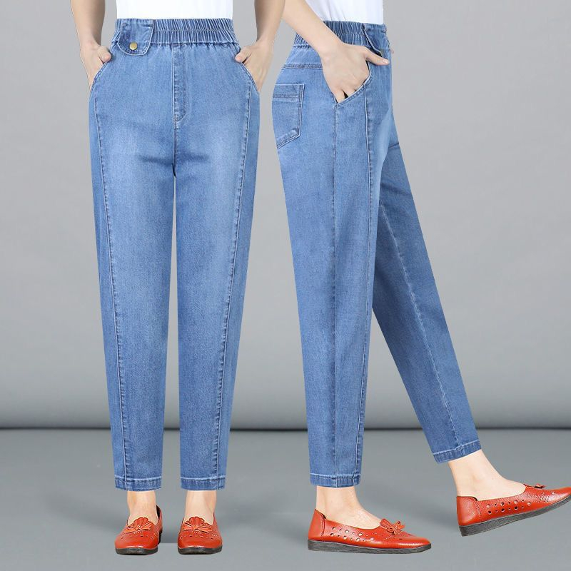 Celana baggy pants square bahan jeans wash premium model high waist terbaru