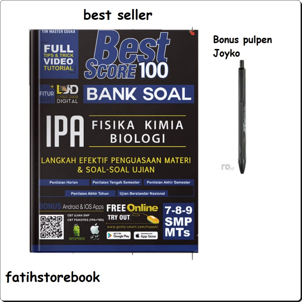 BUKU PELAJARAN SMP - BUKU SOAL SMP - BUKU IPA SMP - BUKU MATERI SOAL SMP BEST SCORE 100 BANK SOAL IP
