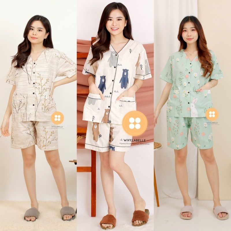 Baju tidur piyama celana pendek pilih motif