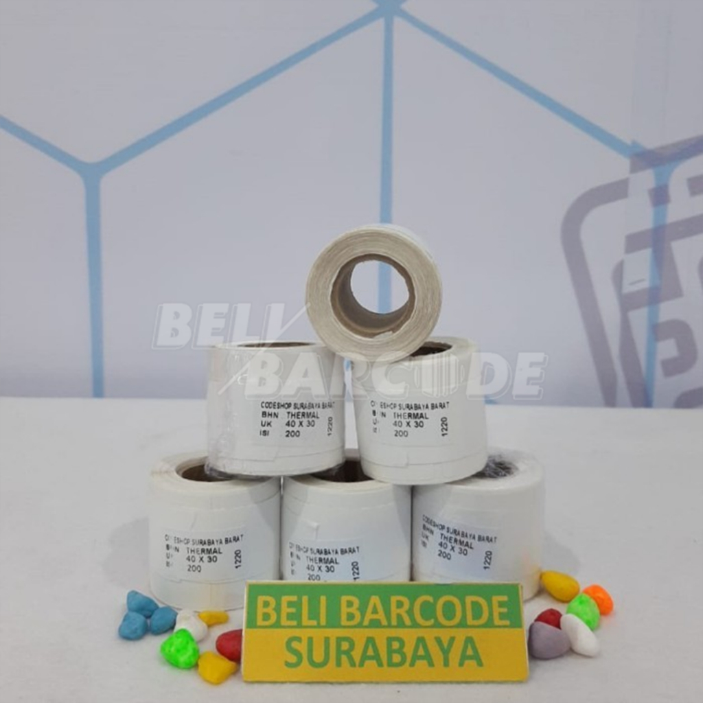 Stiker Label Thermal 40 x 30 mm 1 Line isi 200 Pcs Cetak Resi