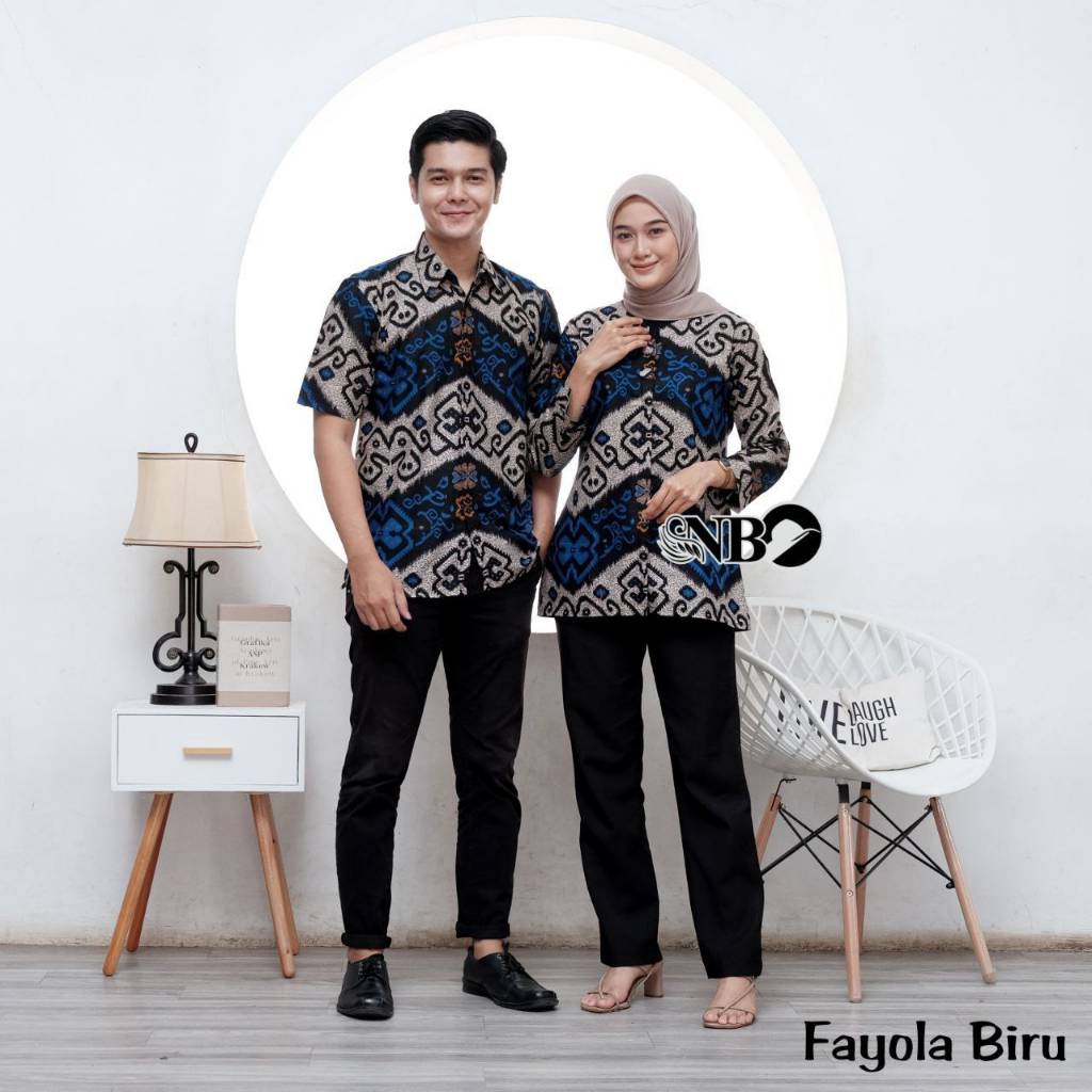 Batik Couple Modern Atasan Blouse Batik Kerja Kantor Wanita Seragam Batik M L XL XXL