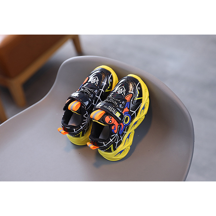 sepatu spiderman anak laki laki import LED ori