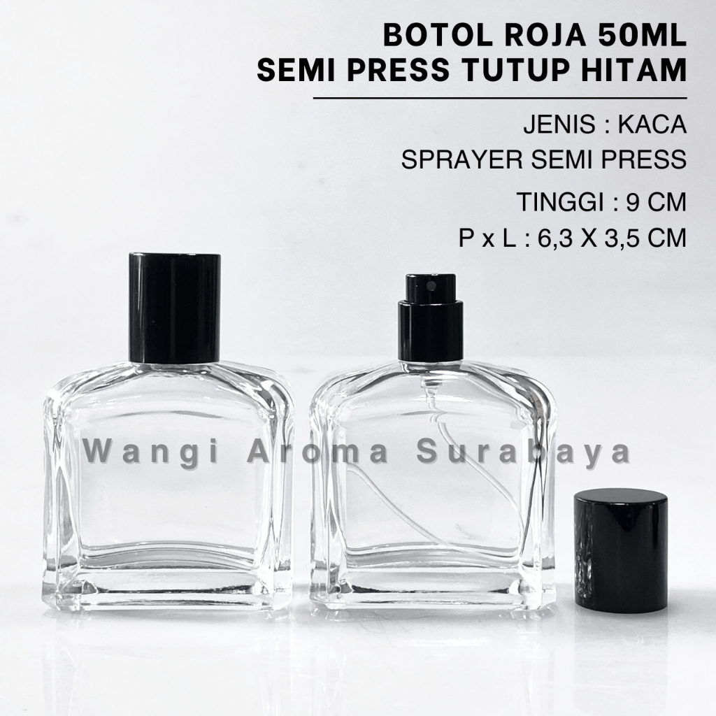 Botol Parfum Roja Hitam 50ML Semi Press - Botol Roja Hitam Semi Press - Botol Parfum 50ML