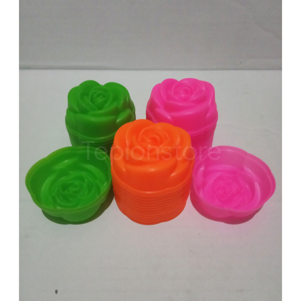 Cetakan Puding Mawar /Cetakan Mawar Plastik Kue Bolu Kukus Putu Ayu