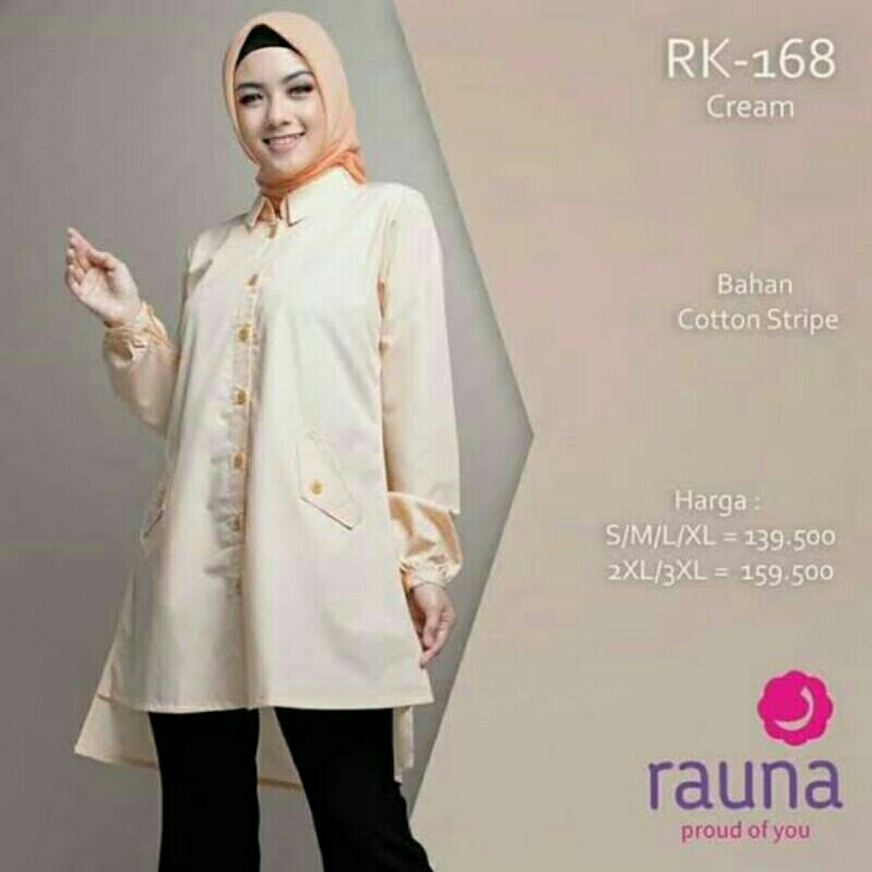 BAJU ATASAN RK 168 CREAM BY RAUNA