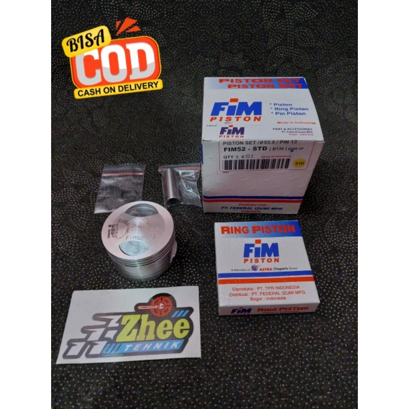 Paket Piston Kit Ring Seher FIM 52. Beat Karbu,Beat Fi Karbu, Scoopy Fi Karbu, Spacy Karbu, Vario 11