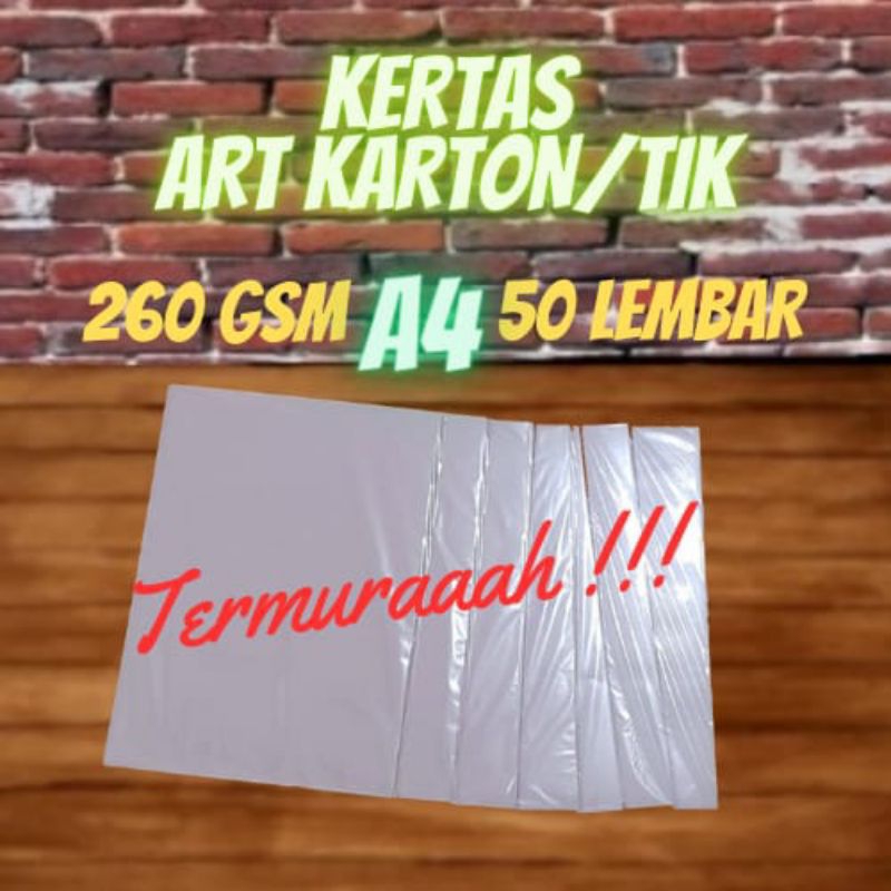 

KERTAS ART KARTON/TIK 260 GSM ISI 50 LEMBAR