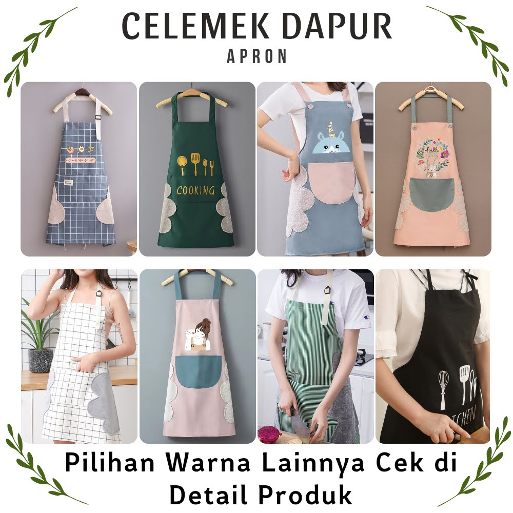 Apron Celemek Masak Dapur Berkualitas Premium Pelindung Pakaian Anti Kotor Noda Minyak Celemek Koki Tebal Anti Basah Model Lucu / Keren Cooking / Baking Chef Apron