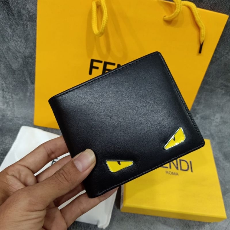 Dompet Fendi Eyes Monster Yellow Dompet Lipat Kulit Import