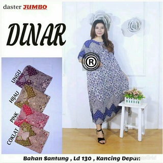 Daster Jumbo Dinnar Panjang Selutut | Baju Tidur Santai Wanita Kekinian Kancing Depan Bumil Busui Friendly