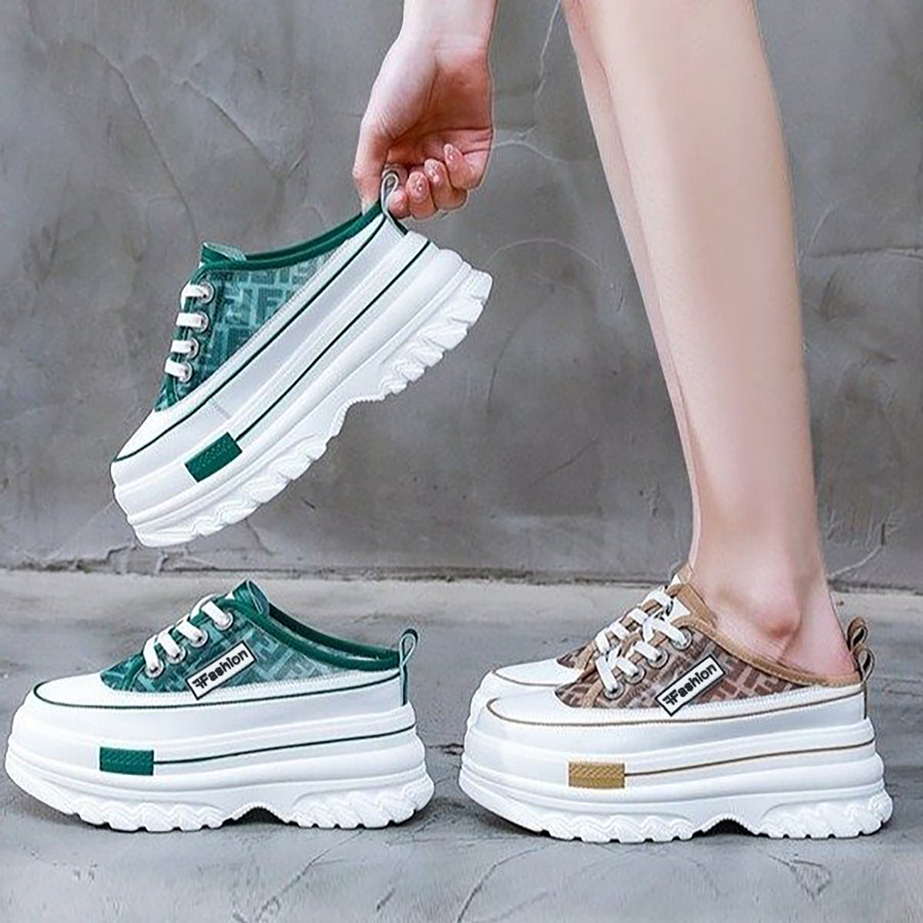 Sepatu Wanita Sol Tinggi Velcro Sepatu Wedges Cewek Santai Sneakers Perempuan Tinggi Modis SP-220