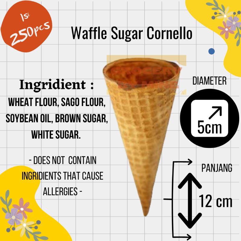 

Cone MIXUE Waffle Cornello isi 250pcs | WAFFER ICE CREAM CORNELLO KERUCUT