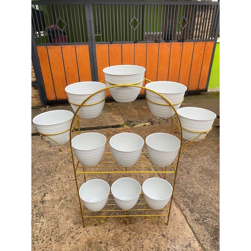 RB BESI TEBAL&BESAR 8 MM RAK BUNGA 11 DUDUKAN POT / RAK POT TANAMAN / RAK POT MEWAH / RAK POT MURAH