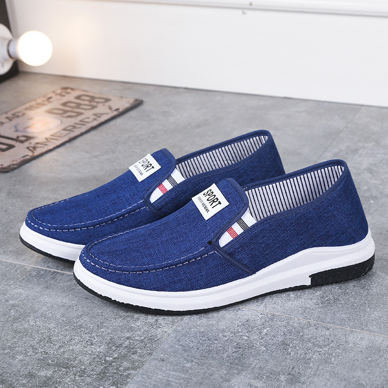 PASTI DISKON Highland Sepatu Slip on Pria Sepatu Santai Casual Formal Suede Kerja Kantor Kuliah Navy