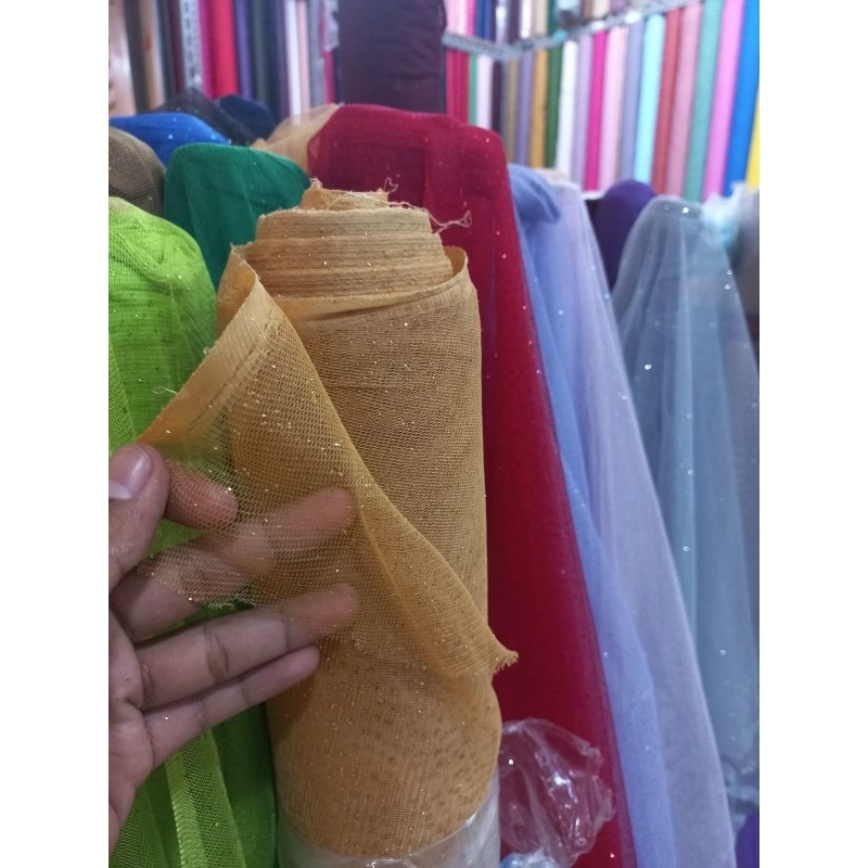 HRGA TURUN LGIH   Bahan tile gliter polos lembut kain tile gliter polos