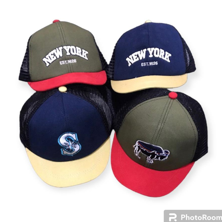 Topi Baseball Jaring Lidah Pendek / Topi Trucker Jaring Lidah Pendek Model Baru