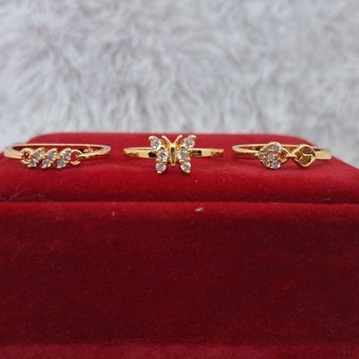 Cincin Permata Terbaru simpel korean lapis emas