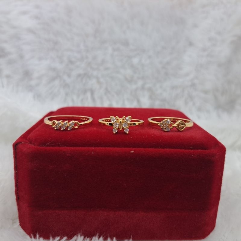 Cincin Permata Terbaru simpel korean lapis emas