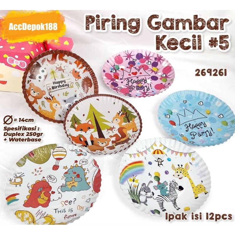 PIRING ULANG TAHUN / PIRING KERTAS MOTIF / KARAKTER KUDA PONY /PANDA / HAPPY BIRTH DAY / ENJOY DELICACY / WARNA WARNI + GARPU ISI 12PCS