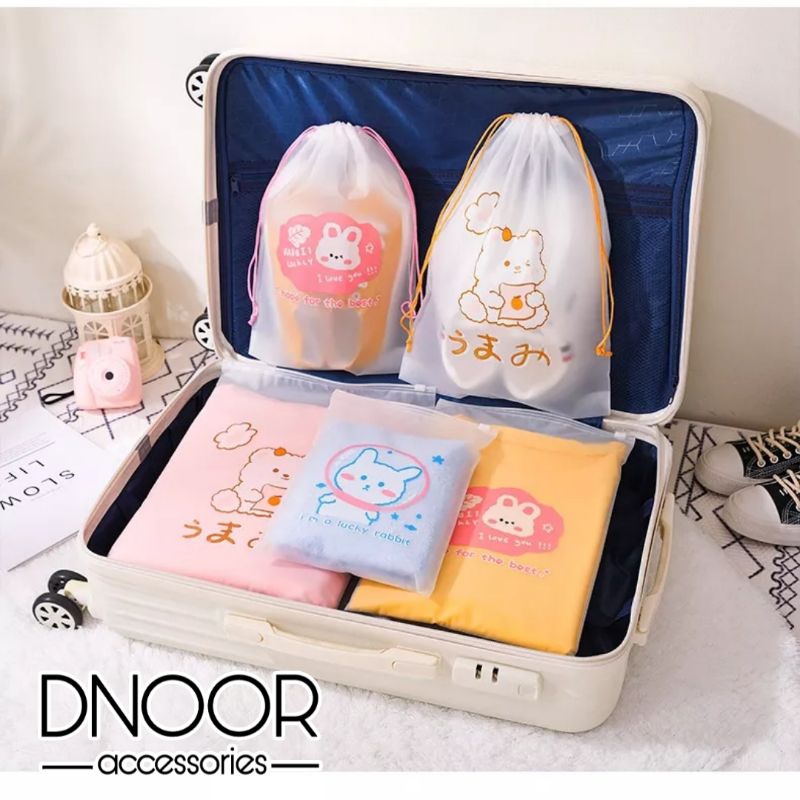 Pouch Serut Anti Air Serbaguna Motif Karakter Kpop | Waterproof Tas Serut Organizer