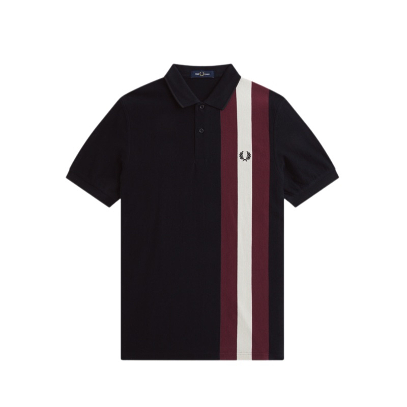POLO SHIRT PRIA FRED PERRY BOLD STRIPE BLACK ORIGINAL AUTHENTIC