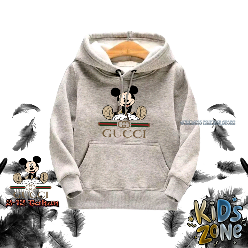 Hoodie Anak Laki Laki Lucu Animasi Disney Mickey Mouse Motif Gucci Untuk Usia 2-12tahun