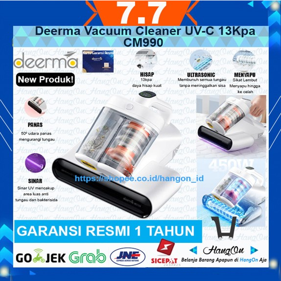 Deerma CM990 Vacuum Cleaner Dust Mite UV-C Anti Debu Tungau penyedot sedot Hisap 13000Pa Layar LED Double tank Ultrasonic 2 Mode kecepatan