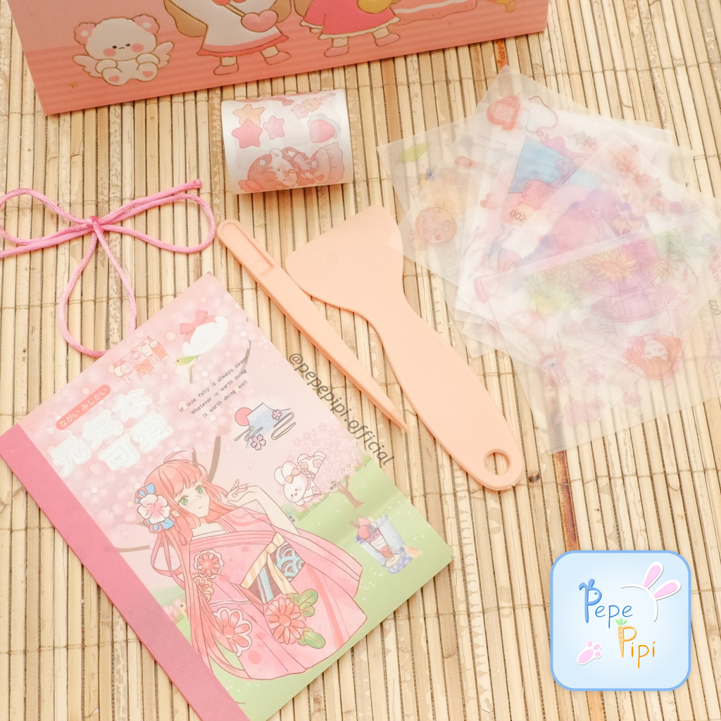 Sticker Cut Paket SZ - 65 Tas Kertas Paket sticker SET Sticker Paper Bag Stiker Stiker Washi tape Washitape Paperbag model tas penjepit sticker pulpen solatip buku notes tulis hampers kado unik