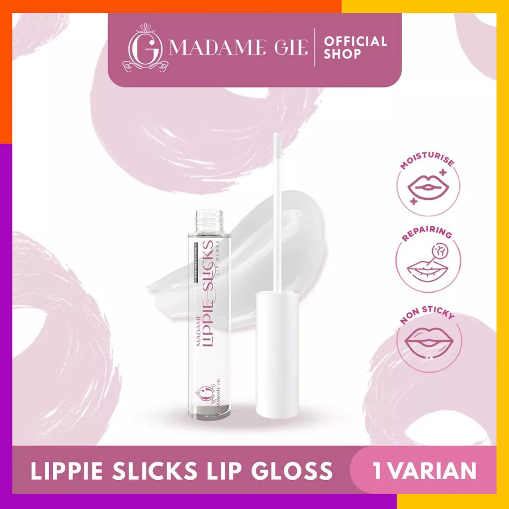 Madame Gie Madame Lippie Slicks Make Up Lip Gloss Lipstik Bening Transparant